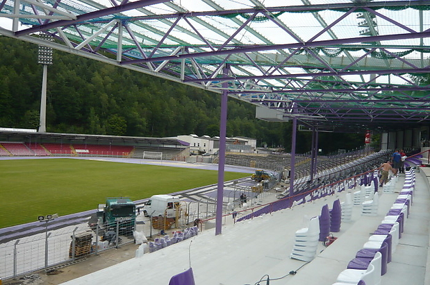 05.08.2010 Blick aus dem neu überdachten Block C