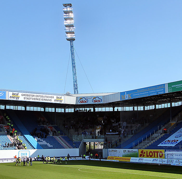 Mannschaft beim Gästeblock