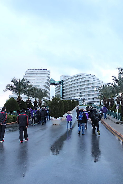 Nach dem 2. Testspiel, Rückkehr ins Hotel