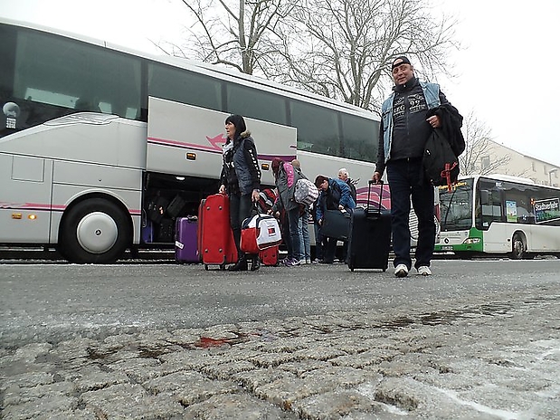 660-Ankunft in Stollberg Busbahnhof - Freitag 10.29 Uhr.