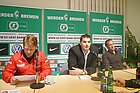 Pressekonferenz, war schnell zu Ende weil Werder Trainer Wolter (rechts) zum 1. Liga Spiel Werder vs. HSV wollte