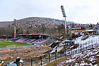 28.2.2016 Die Tiefbauarbeiten sind im Stadion auch in der 8. KW weiter gut vorangekommen - trotz schwieriger Witterung mit Wasser und Schlamm. Foto: Burg